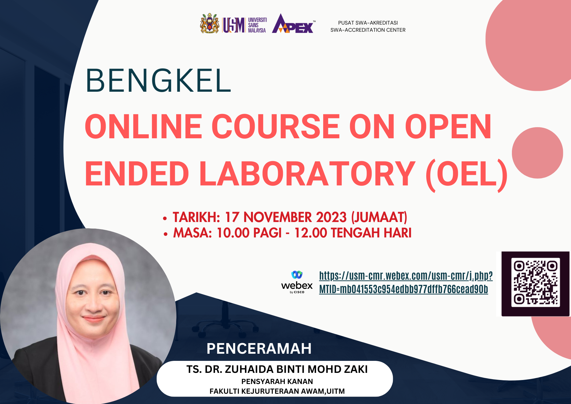 POSTER BENGKEL ONLINE COURSE ON OPEN ENDED LABORATORY OEL 1